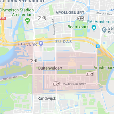 Map of Buitenveldert Amsterdam buitenveldert