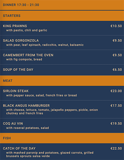 menu